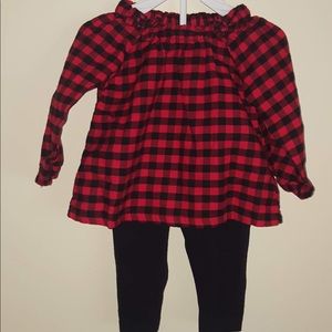 Carters girls buffalo plaid outfit